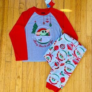 NWT Star Wars Baby Yoda Mandalorian Christmas Pajamas 12